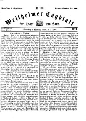 Weilheimer Tagblatt für Stadt und Land Sonntag 8. Juni 1873