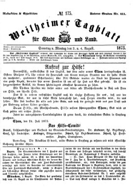 Weilheimer Tagblatt für Stadt und Land Sonntag 3. August 1873