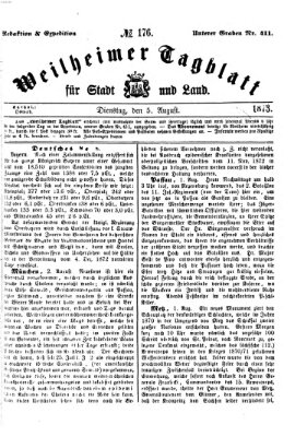 Weilheimer Tagblatt für Stadt und Land Dienstag 5. August 1873