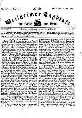 Weilheimer Tagblatt für Stadt und Land Sonntag 17. August 1873