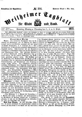 Weilheimer Tagblatt für Stadt und Land Sonntag 7. September 1873