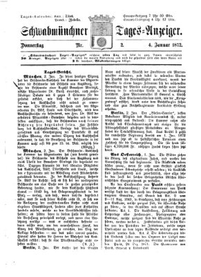 Schwabmünchner Tages-Anzeiger Donnerstag 4. Januar 1872