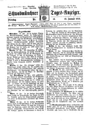 Schwabmünchner Tages-Anzeiger Dienstag 16. Januar 1872