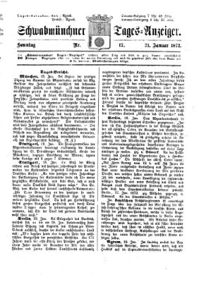 Schwabmünchner Tages-Anzeiger Sonntag 21. Januar 1872