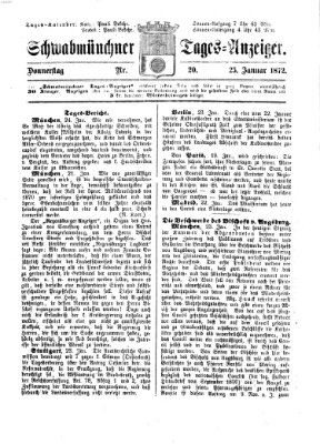 Schwabmünchner Tages-Anzeiger Donnerstag 25. Januar 1872