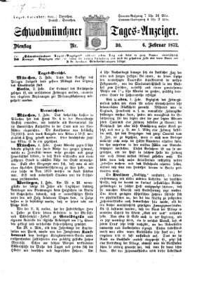 Schwabmünchner Tages-Anzeiger Dienstag 6. Februar 1872