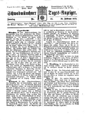 Schwabmünchner Tages-Anzeiger Montag 26. Februar 1872