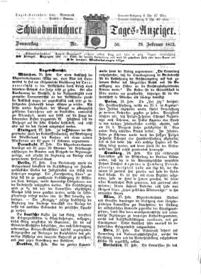 Schwabmünchner Tages-Anzeiger Donnerstag 29. Februar 1872