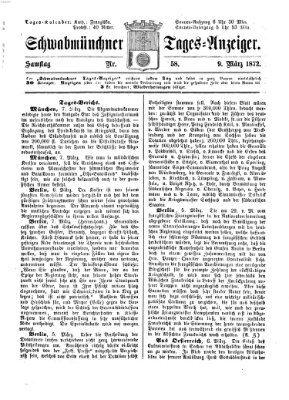 Schwabmünchner Tages-Anzeiger Samstag 9. März 1872