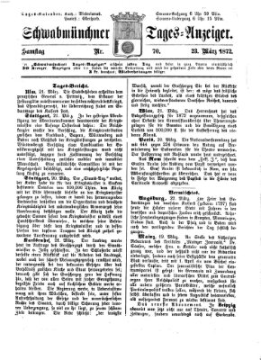 Schwabmünchner Tages-Anzeiger Samstag 23. März 1872