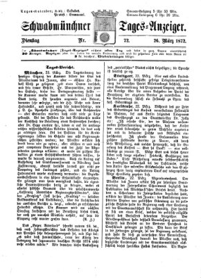 Schwabmünchner Tages-Anzeiger Dienstag 26. März 1872