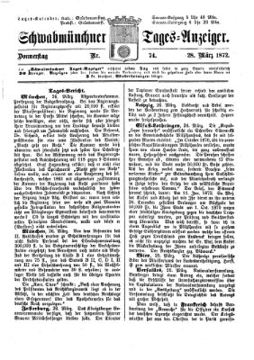 Schwabmünchner Tages-Anzeiger Donnerstag 28. März 1872