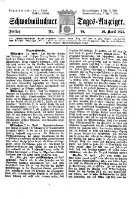 Schwabmünchner Tages-Anzeiger Freitag 26. April 1872