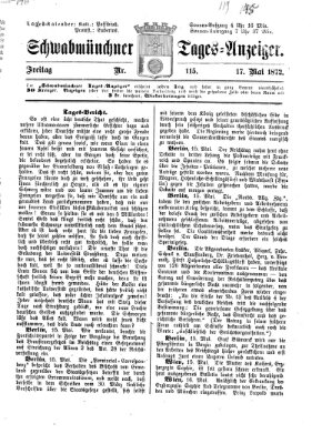 Schwabmünchner Tages-Anzeiger Freitag 17. Mai 1872