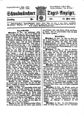 Schwabmünchner Tages-Anzeiger Samstag 25. Mai 1872