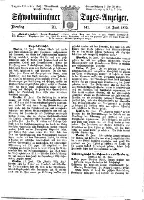 Schwabmünchner Tages-Anzeiger Dienstag 18. Juni 1872