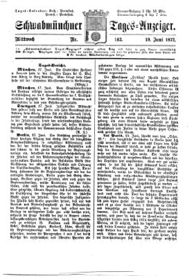 Schwabmünchner Tages-Anzeiger Mittwoch 19. Juni 1872