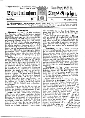 Schwabmünchner Tages-Anzeiger Samstag 29. Juni 1872