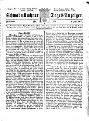 Schwabmünchner Tages-Anzeiger Mittwoch 3. Juli 1872