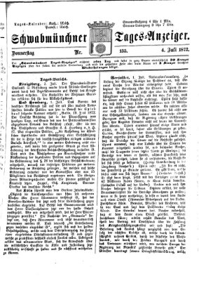 Schwabmünchner Tages-Anzeiger Donnerstag 4. Juli 1872