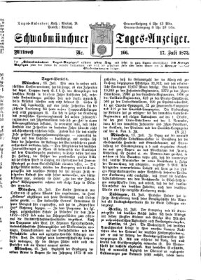 Schwabmünchner Tages-Anzeiger Mittwoch 17. Juli 1872