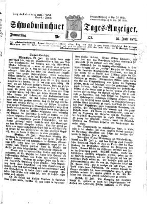 Schwabmünchner Tages-Anzeiger Donnerstag 25. Juli 1872