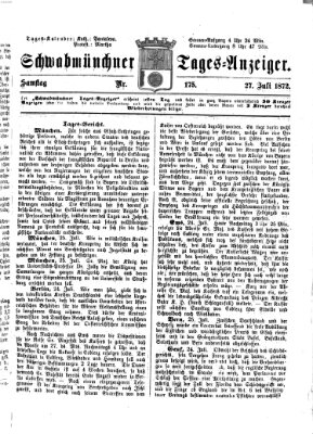 Schwabmünchner Tages-Anzeiger Samstag 27. Juli 1872