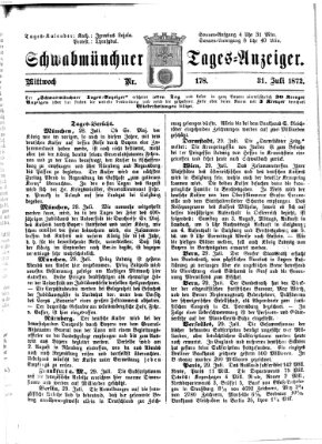 Schwabmünchner Tages-Anzeiger Mittwoch 31. Juli 1872