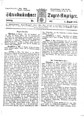 Schwabmünchner Tages-Anzeiger Sonntag 4. August 1872