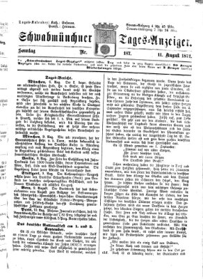 Schwabmünchner Tages-Anzeiger Sonntag 11. August 1872