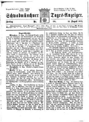 Schwabmünchner Tages-Anzeiger Freitag 16. August 1872