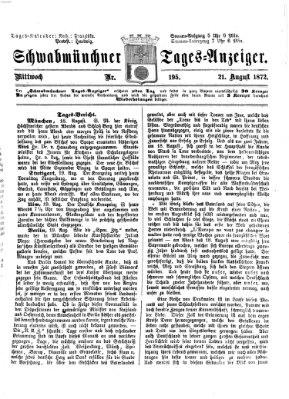 Schwabmünchner Tages-Anzeiger Mittwoch 21. August 1872