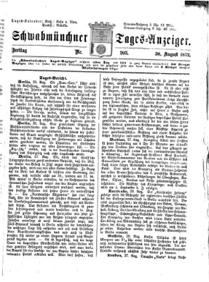 Schwabmünchner Tages-Anzeiger Freitag 30. August 1872