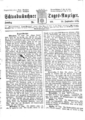 Schwabmünchner Tages-Anzeiger Samstag 21. September 1872