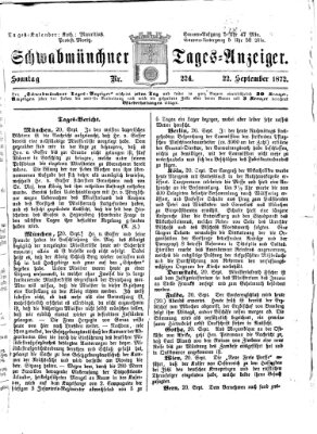 Schwabmünchner Tages-Anzeiger Sonntag 22. September 1872