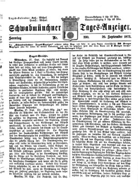 Schwabmünchner Tages-Anzeiger Sonntag 29. September 1872