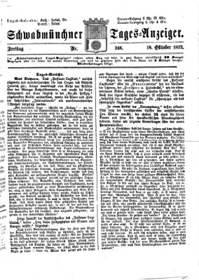 Schwabmünchner Tages-Anzeiger Freitag 18. Oktober 1872