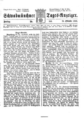 Schwabmünchner Tages-Anzeiger Freitag 25. Oktober 1872