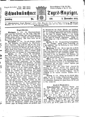 Schwabmünchner Tages-Anzeiger Samstag 2. November 1872