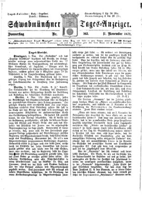 Schwabmünchner Tages-Anzeiger Donnerstag 7. November 1872