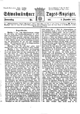 Schwabmünchner Tages-Anzeiger Donnerstag 5. Dezember 1872