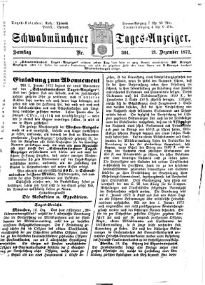 Schwabmünchner Tages-Anzeiger Samstag 21. Dezember 1872