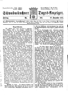 Schwabmünchner Tages-Anzeiger Freitag 27. Dezember 1872