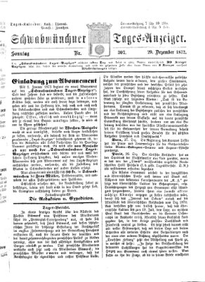 Schwabmünchner Tages-Anzeiger Sonntag 29. Dezember 1872