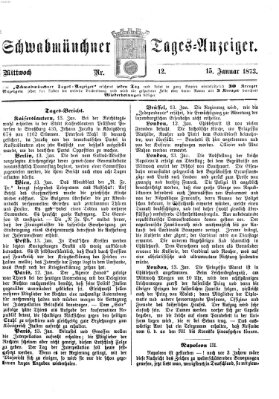 Schwabmünchner Tages-Anzeiger Mittwoch 15. Januar 1873