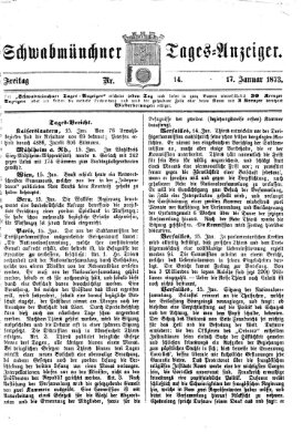 Schwabmünchner Tages-Anzeiger Freitag 17. Januar 1873