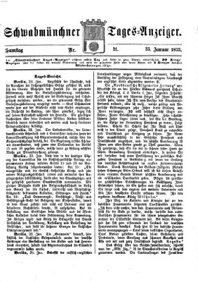 Schwabmünchner Tages-Anzeiger Samstag 25. Januar 1873