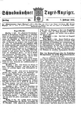 Schwabmünchner Tages-Anzeiger Freitag 7. Februar 1873