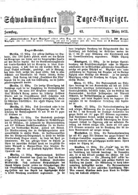 Schwabmünchner Tages-Anzeiger Samstag 15. März 1873