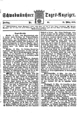 Schwabmünchner Tages-Anzeiger Freitag 21. März 1873